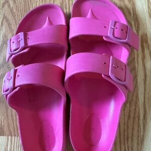 Shade & Shore pink double strap sandals slides sz 9 target
